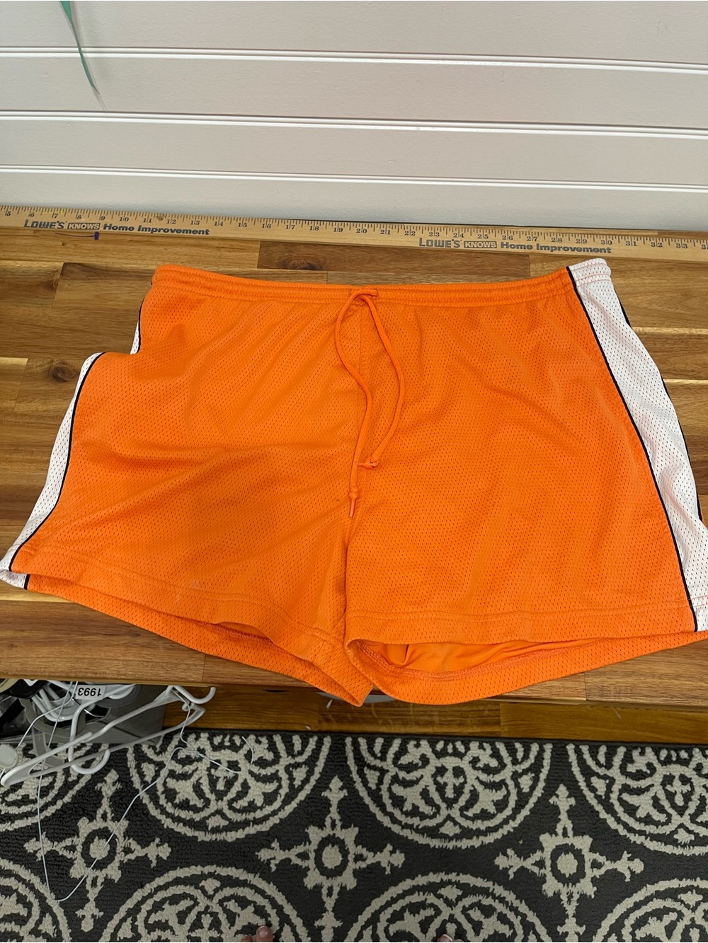 tek gear Orange Athletic Mesh Shorts with White Trim